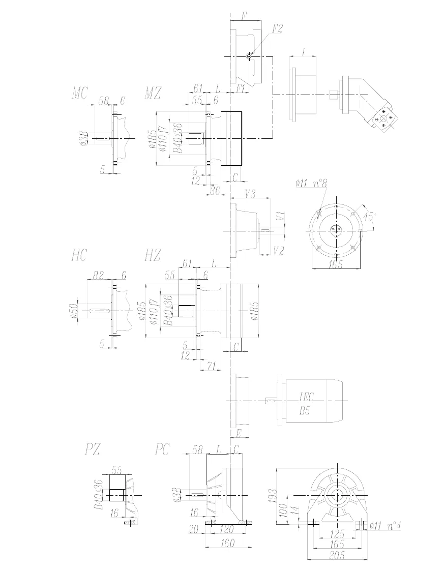 EP300 series dimension and parameter reference view